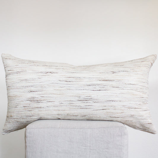 Striated Wool & Cotton Woven Blend Pillow Set of 2 - 20x36