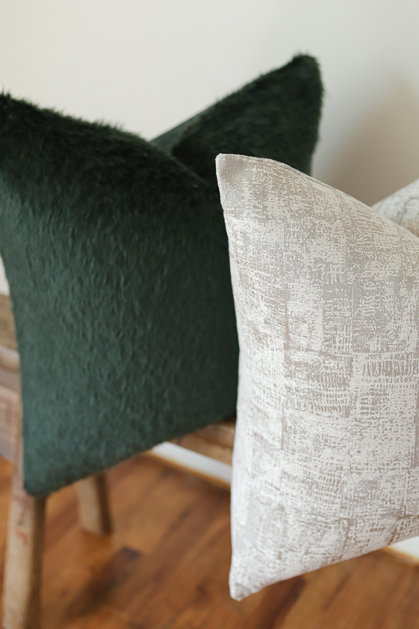 Silver & White Abstract Decorative Pillow 24x24