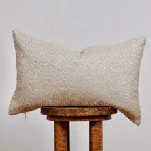 Load image into Gallery viewer, Grey Linen with Beige Woven Texture Lumbar Pillow 14x22
