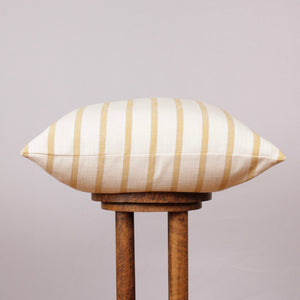 Cream & Yellow Linen Stripe Decorative Pillow 24x24