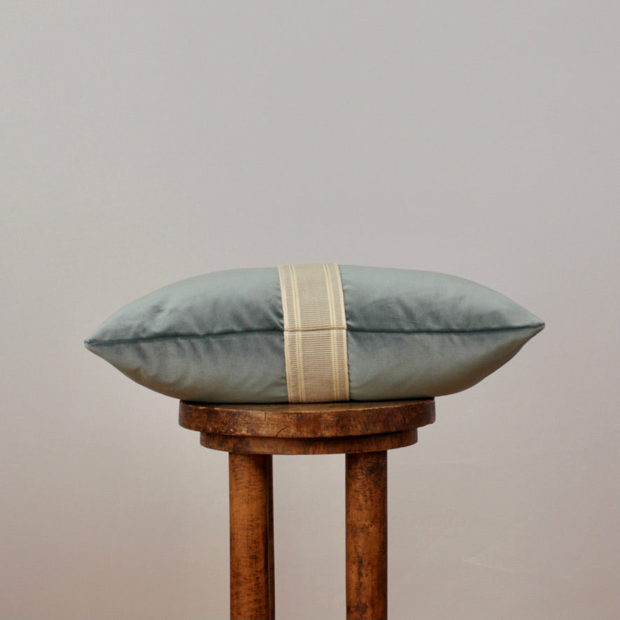 Peacock Teal Velvet with Decorative Trim Accent Pillow 12x20