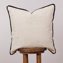 Load image into Gallery viewer, Cream Grey Vintage Fabric with Black Flange Decorative Pillow 20x20
