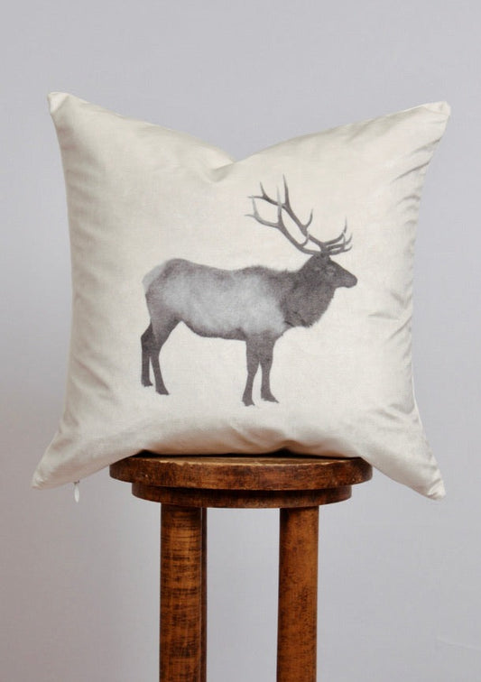 "Lone Elk" Velvet Decorative Pillow 20x20