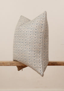 Woven w/ Blue Small Diamonds & Chevron Pattern Decorative Pillow 18x18