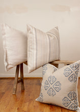 Load image into Gallery viewer, Taupe &amp; Blue Stripe Decorative Pillow 24x24
