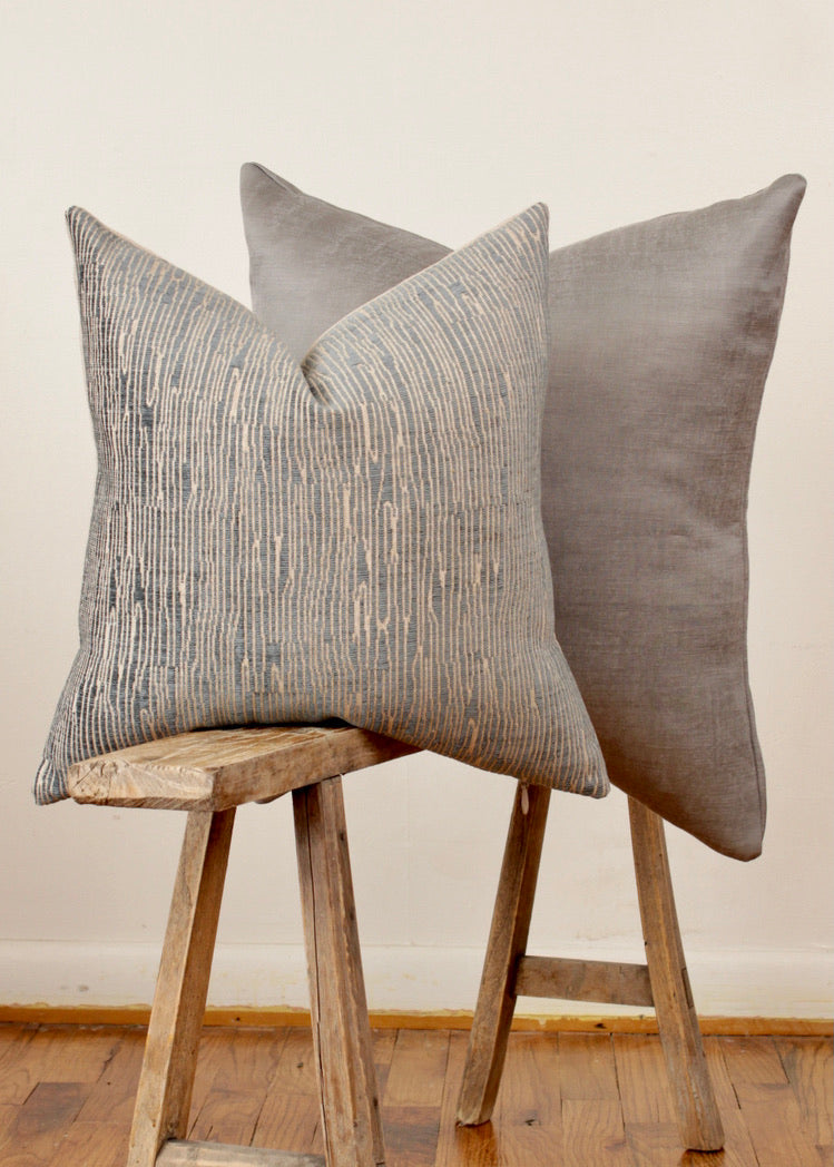 Silver Silk Decorative Pillow 22x22