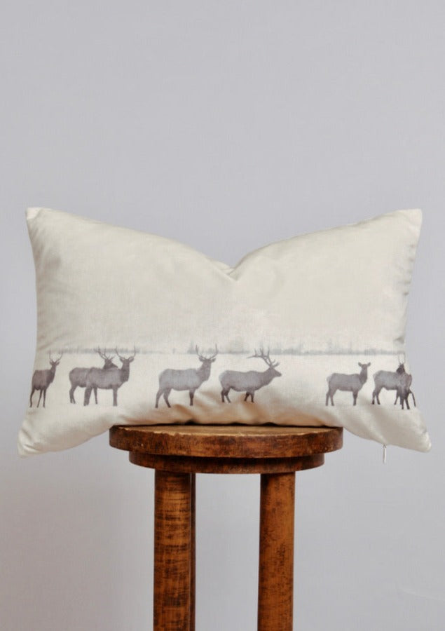 "The March" Elk Velvet Lumbar Pillow 14x22