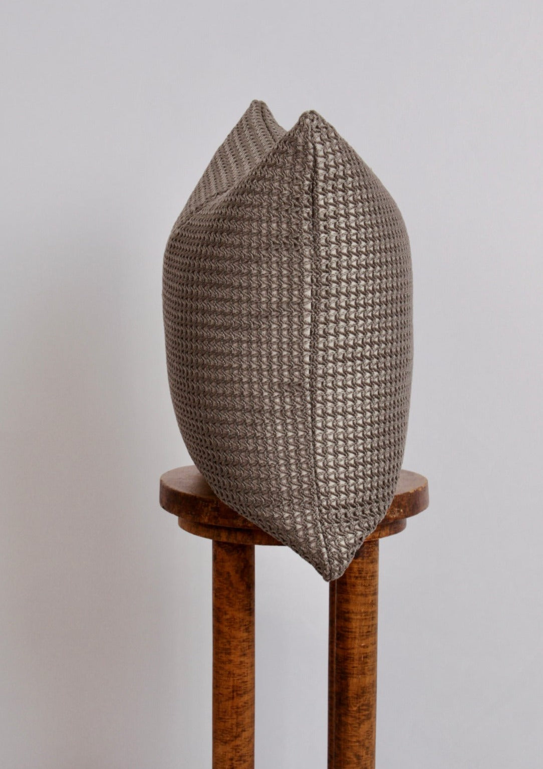 Grey Basketweave on Poly-Silk Pillow 20x20