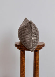 Grey Basketweave on Poly-Silk Lumbar Pillow 12x20