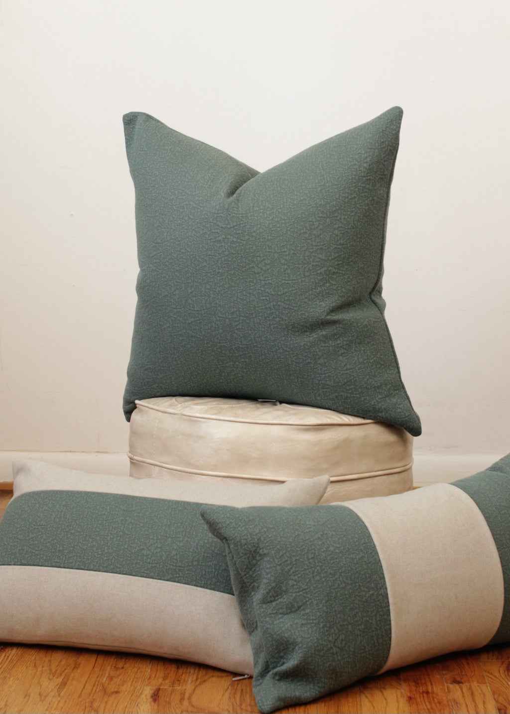 Teal Matelasse Decorative Pillow 22x22