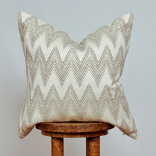 Load image into Gallery viewer, Grey &amp; White Large Chevron Zig Zag Pattern Pillow 20x20
