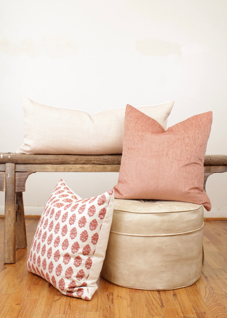 "Berries & Cream" Woven Lumbar Pillow 14x32