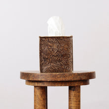 Load image into Gallery viewer, Embossed Brown Leather Single Tissue Box Cover
