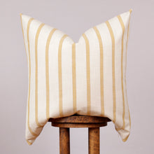 Load image into Gallery viewer, Cream &amp; Yellow Linen Stripe Decorative Pillow 24x24
