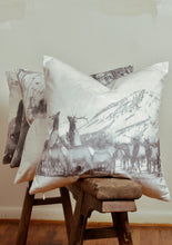 Load image into Gallery viewer, &quot;Dueling Elk&quot; Velvet Decorative Pillow 20x20
