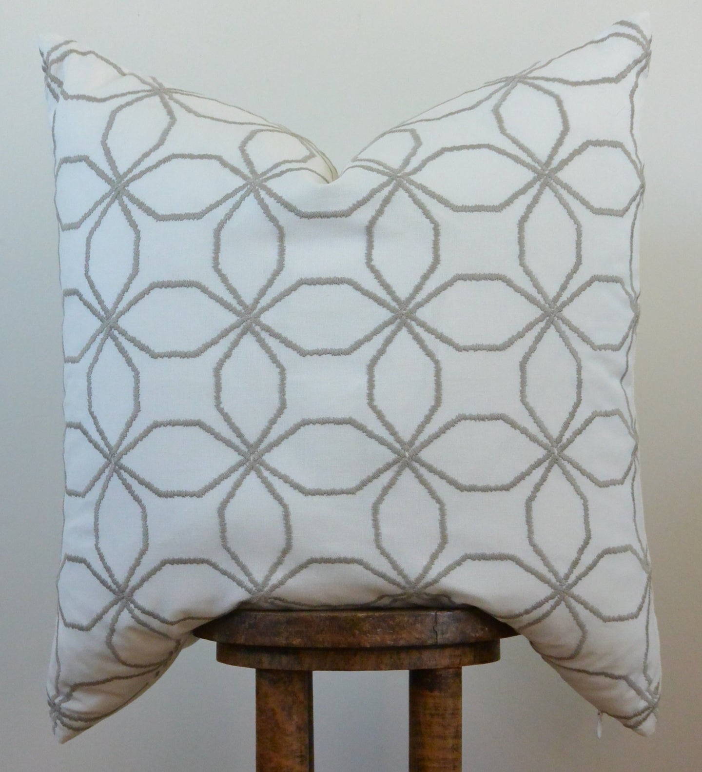White Euro Decorative Pillow with Circles 26x26
