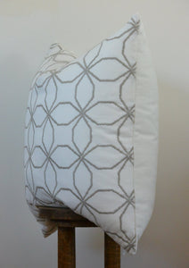 White Euro Decorative Pillow with Circles 26x26