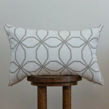 Load image into Gallery viewer, White Decorative Lumbar Pillow with Circles 14x22
