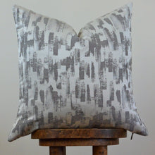 Load image into Gallery viewer, Grey Brush Strokes Decorative Pillow 18x18
