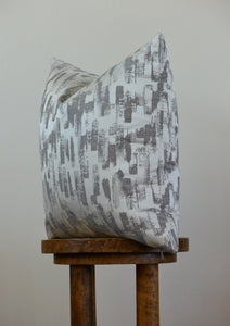 Grey Brush Strokes Decorative Pillow 18x18