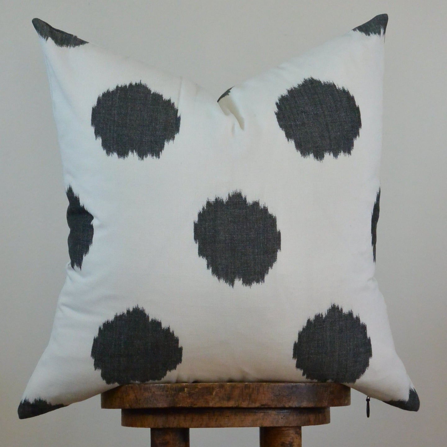 Black Polka Dotted Decorative Pillows 20x20
