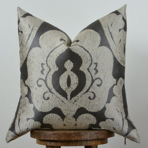 Silver Medallion Decorative Pillow 20x20