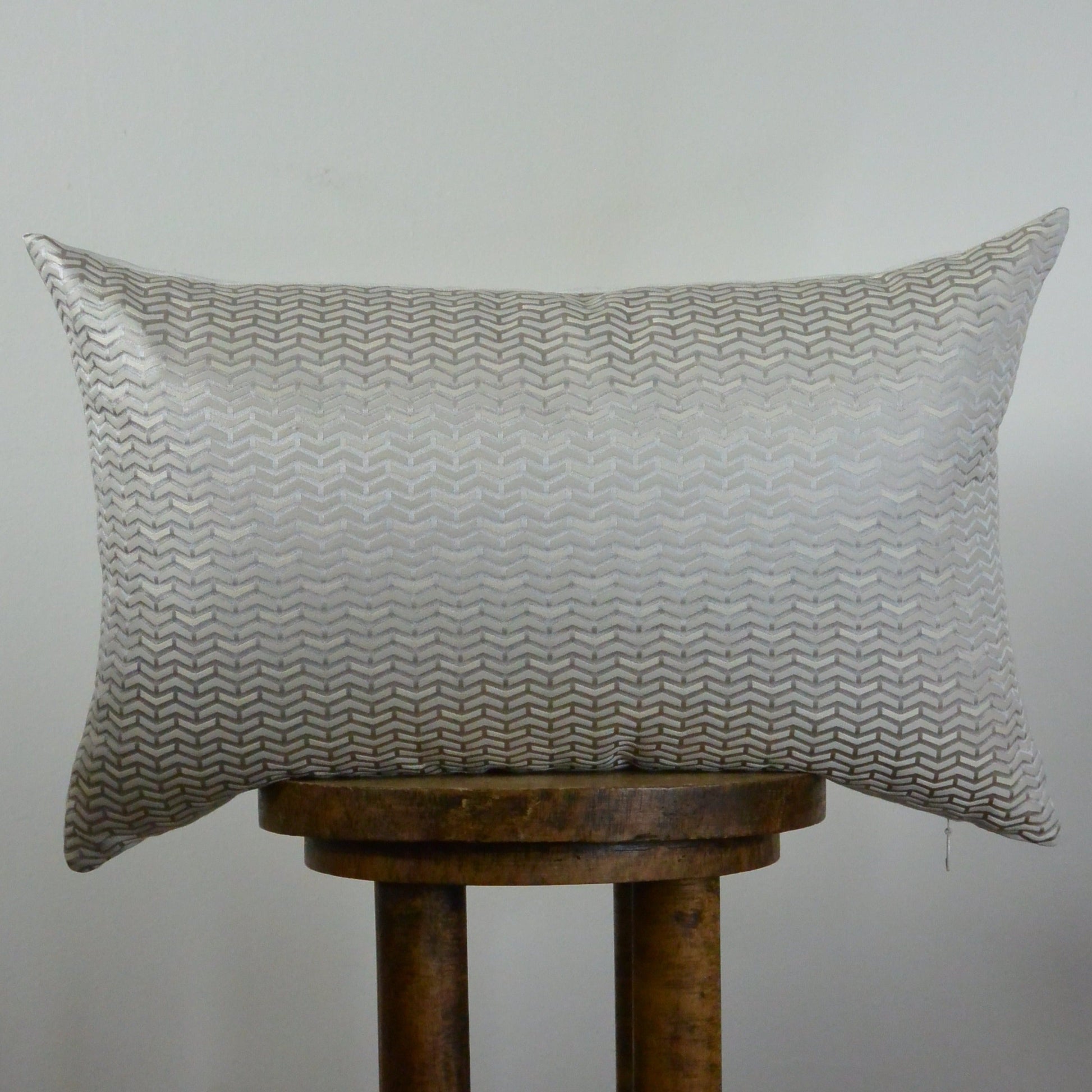 Silver Chevron Decorative Pillow 14x22