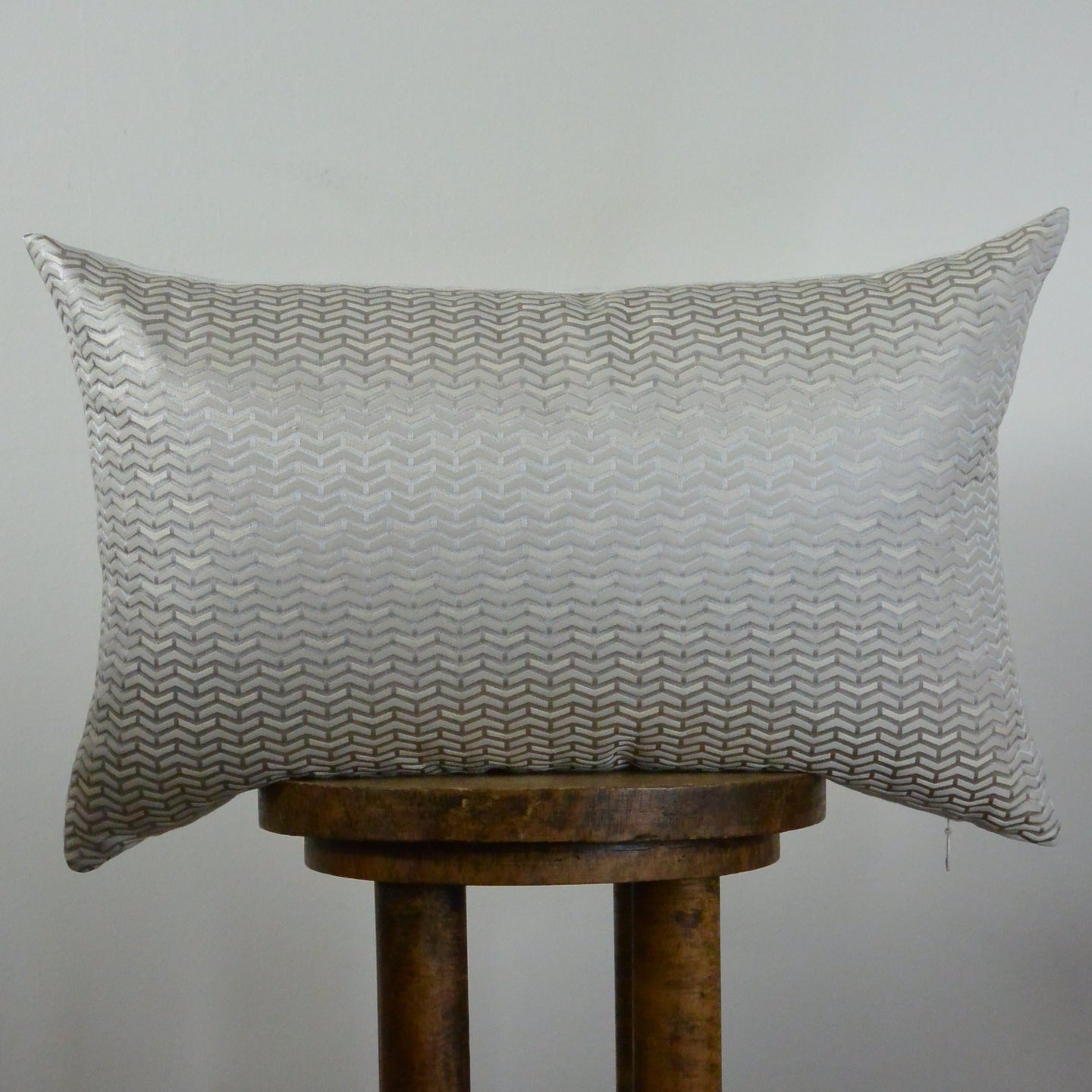 Silver Chevron Decorative Pillow 14x22