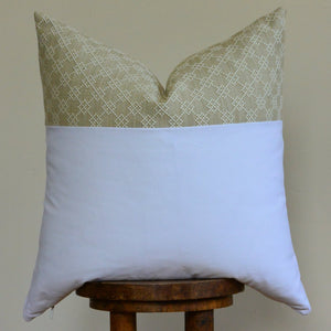 Embroidered Linen with White Decorative Pillow 22x22