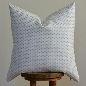 White Cotton Embroidered with Light Grey Dots 22x22