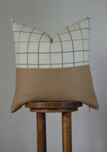 Load image into Gallery viewer, Caramel Wool Pillow with Plaid Decorative Pillow 20x20
