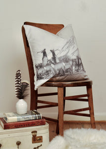 "Dueling Elk" Velvet Decorative Pillow 20x20