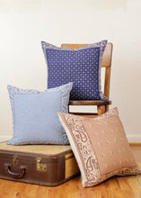 Load image into Gallery viewer, Light Blue Vintage Bandana Decorative Pillow 18x18
