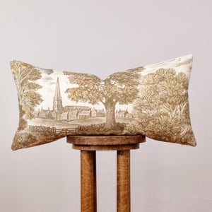 Landscape Scene Printed on Linen Lumbar Pillow 14x28