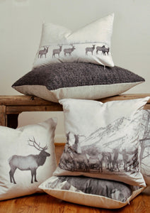 "Rest" Elk Velvet Decorative Pillow 20x20