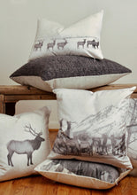 Load image into Gallery viewer, &quot;Dueling Elk&quot; Velvet Decorative Pillow 20x20
