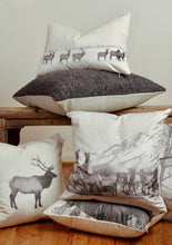 Load image into Gallery viewer, &quot;Feeding Elk 1&quot; Velvet Decorative Pillow 20x20
