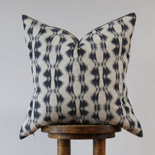 Load image into Gallery viewer, Woven Navy Heartbeat Pattern Decorative Pillow 20x20
