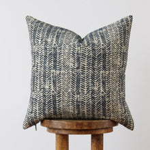 Load image into Gallery viewer, Navy Chenille Herringbone Pillow 18x18

