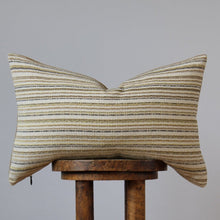 Load image into Gallery viewer, Beige Cotton with Brown, Yellow, Grey Stripes Lumbar 14x22
