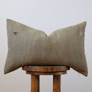Brown/Grey Vintage Army with Plaid Lumbar Pillow 14x22