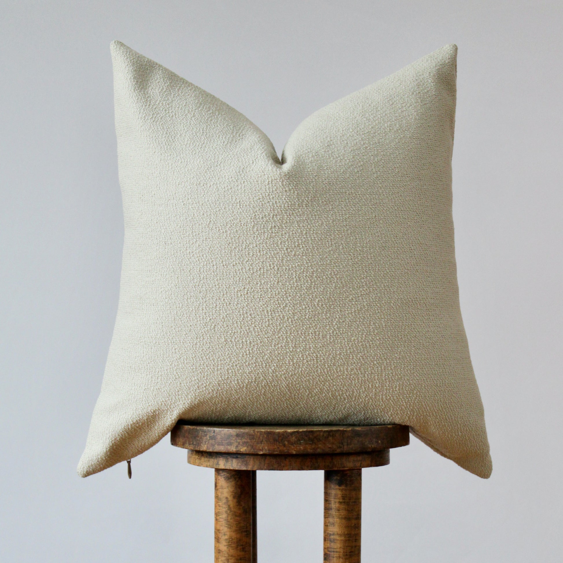 Cream Beige Outdoor Fabric Poly Pillow 22x22