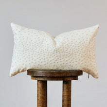 Load image into Gallery viewer, Embroidered Stitch Dot on White Lumbar Pillow 12x20
