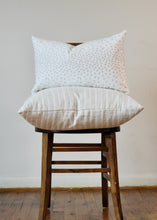 Load image into Gallery viewer, Embroidered Stitch Dot on White Lumbar Pillow 12x20
