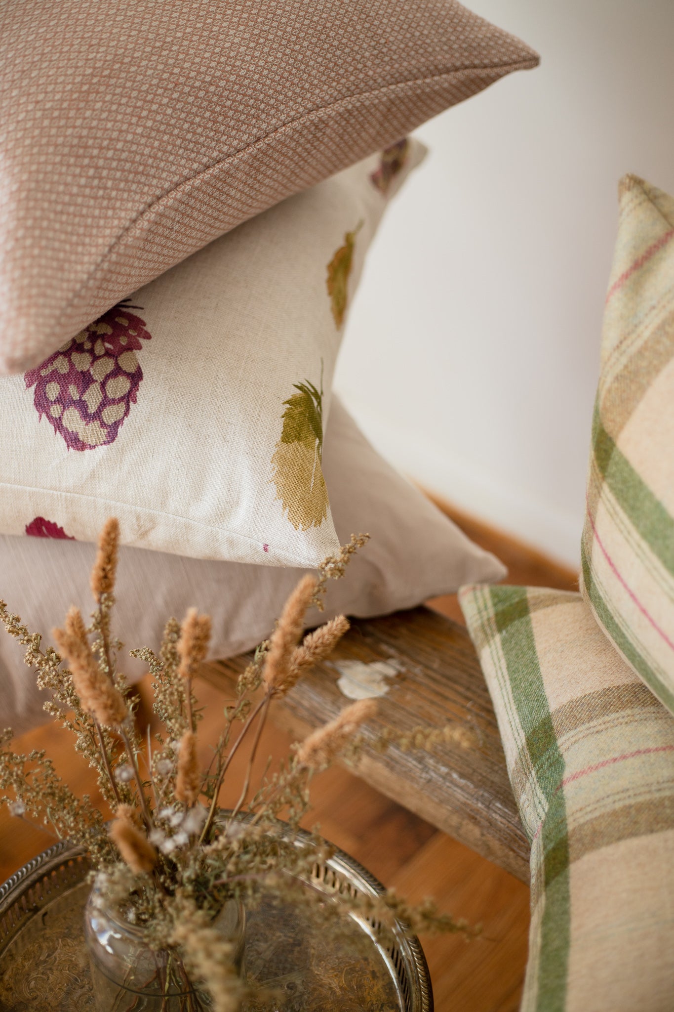 Woven Dusty Rose Decorative Pillow 24x24