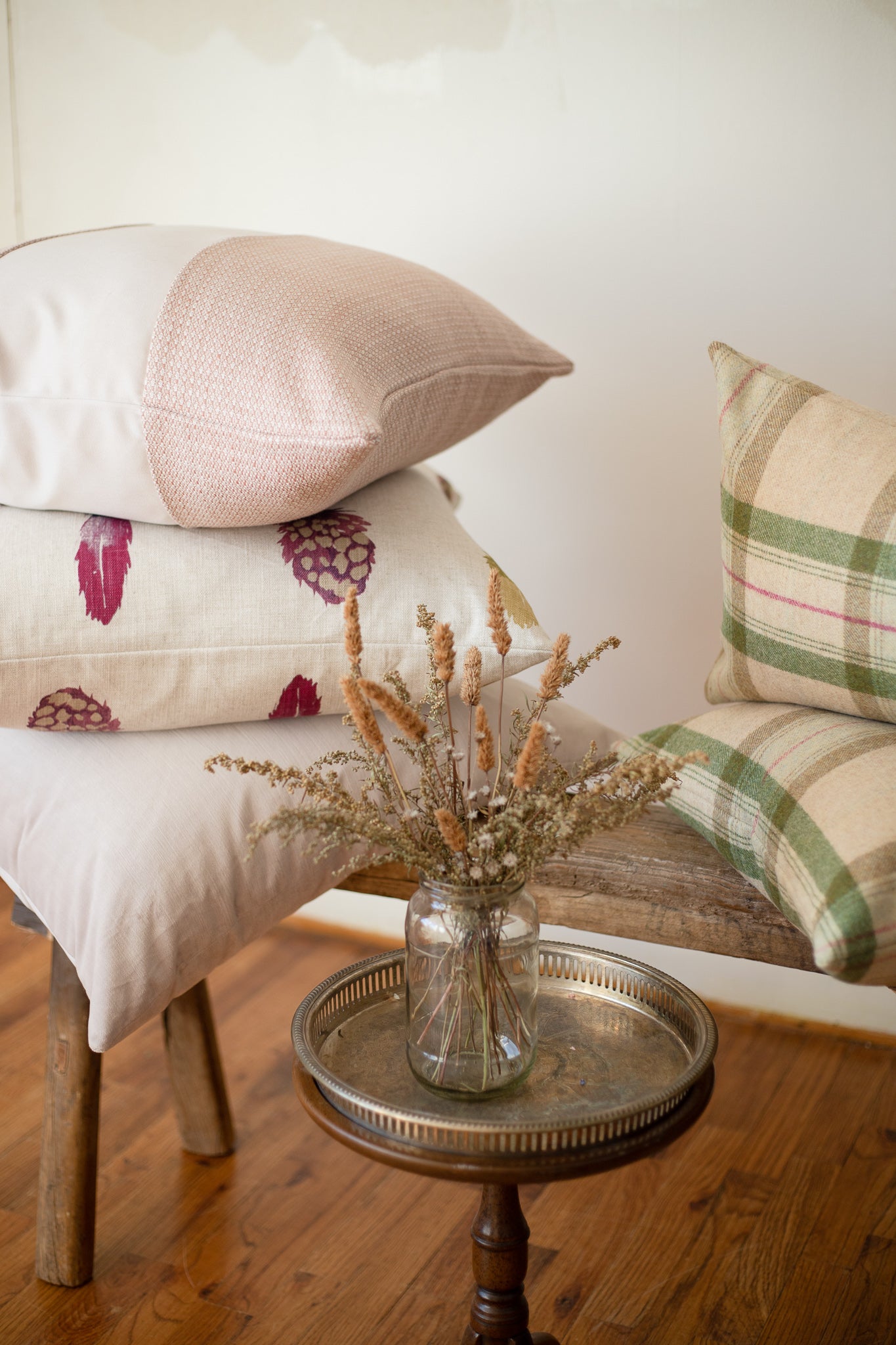 Woven Dusty Rose Decorative Pillow 24x24